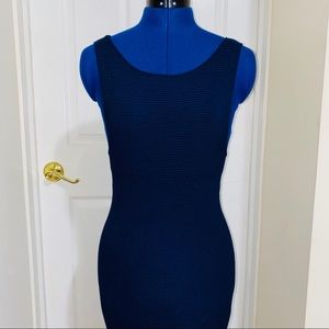 Reversible Navy Blue Midi Knit Tank Dress
